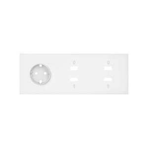 Simon 100 Белый матовый Кит 3 поста, фронт. Накладка на 1 розетку Schuko + 2 розетки HDMI + 2 розетки USB