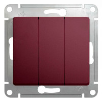 Трехклавишный выключатель Schneider Electric GLOSSA, баклажановый, GSL001131