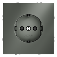 Розетка встраиваемая VOLTUM S70 с заземлением и защитными шторками, 16А, (титан)