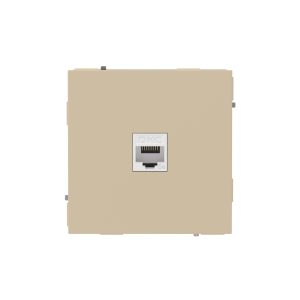 Компьютерная розетка RJ-45 без шторки, кат.5е одинарная, KANT, ванильный марципан
