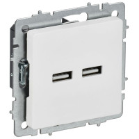Розетка BRITE РЮ10-1-БрАБ USB AA 3.1А механизм арктич. бел. IEK BR-U21-D31-K91