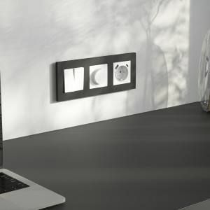 W1171761/ Розетка с заземлением, шторками и USB тип A+C (белый матовый)
