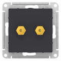 ATLASDESIGN АУДИОРОЗЕТКА двойная, КАРБОН ATN001087