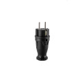 Вилка прямая с заземлением влагозащищенная 2P+PE 230V 16А IP44, черная, каучук DYNEL