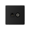 ARTGALLERY РОЗЕТКА двойная ТВ + компьютерная RJ45, кат. 5Е, КАРБОН GAL001089