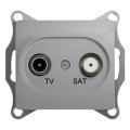 Розетка TV-SAT Schneider Electric GLOSSA, скрытый монтаж, алюминий, GSL000398