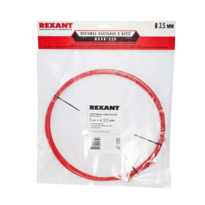 Протяжка кабельная (мини УЗК в бухте) 5м стеклопруток d3.5мм красн. Rexant 47-1005