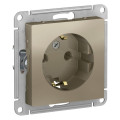 ATLASDESIGN РОЗЕТКА с заземлением без шторок, 16А, механизм, ШАМПАНЬ ATN000543