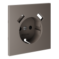 Накладка для розетки с заземлением и защитными шторками, с USB AA, S70 капучино