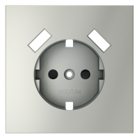 Накладка для розетки с заземлением и защитными шторками, с USB AA, S70 сталь