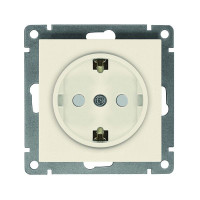 Розетка 1-м СП Афина 16А IP20 с заземл. защ. шторки механизм сл. кость ivory Universal A0049-I
