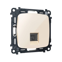 MO312005 Комплект механизма компьютерной розетки RJ-45 экранированной с автоматической защитной шторкой OMEGA Бежевый глянец QUANT OP3120, VM185 AMBRELLA VOLT