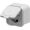 Arvia Electric, Aria, Розетка с заземлением с крышкой, IP-20 белый