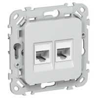 FLITE Розетка 2-местная компьютерная RJ45 категория 6 UTP РК6-2-0-ФлЖ жемчуг IEK