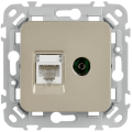 FLITE Розетка 2-местная RJ45/TV категория 5Е UTP РКТВ5е-2-0-ФлШ шампань IEK