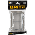 BRITE Розетка 2-местная с заземлением с защитными шторками и крышкой 16А в сборе IP44 РСбш12-3-44-БрГН металл хромникель IEK