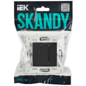 SKANDY Выключатель 3-клавишный 10А SK-V11G графит IEK