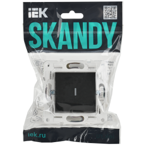 SKANDY Выключатель 1-клавишный проходной с индикацией 10А SK-V08Bl черный IEK
