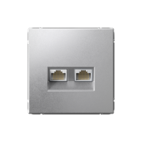 ARTGALLERY РОЗЕТКА двойная компьютерная RJ45+RJ45, кат. 5е, механизм, АЛЮМИНИЙ GAL000385