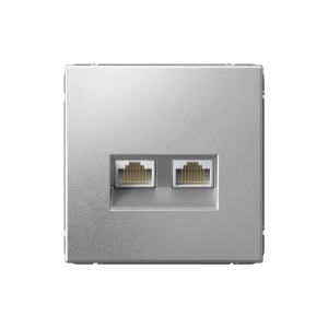 ARTGALLERY РОЗЕТКА двойная компьютерная RJ45+RJ45, кат. 5е, механизм, АЛЮМИНИЙ GAL000385