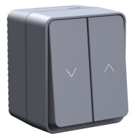 ATLASDESIGN PROFI IP54 О/У 2-клавишный ВЫКЛЮЧАТЕЛЬ ДЛЯ ЖАЛЮЗИ, сх.4, 10А, АНТРАЦИТ ATN544019