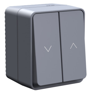 ATLASDESIGN PROFI IP54 О/У 2-клавишный ВЫКЛЮЧАТЕЛЬ ДЛЯ ЖАЛЮЗИ, сх.4, 10А, АНТРАЦИТ ATN544019