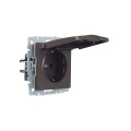 BRITE Розетка 1-местная с заземлением с защитными шторками и крышкой 16А IP44 РСбш10-3-44-БрТБ темная бронза IEK