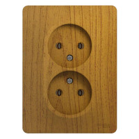 GLOSSA РОЗЕТКА двойная без заземления, 16А, в сборе, ДУБ GSL000520