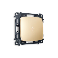 MO602015 Комплект механизма 1-кл выключателя с подсветкой 5600K OMEGA Шампань QUANT OP6020, VM101, G14W AMBRELLA VOLT