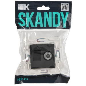 SKANDY Розетка двойная TV+RJ45 кат.5E SK-A14G графит IEK
