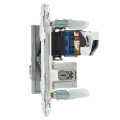 SKANDY Розетка двойная TV+RJ45 кат.6 SK-A15N металл никель IEK