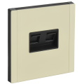 FORTE&PIANO Розетка двойная RJ11+RJ45 кат.5E FP835M металл слоновая кость IEK