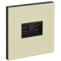 FORTE&PIANO Розетка двойная RJ11+RJ45 кат.5E FP835M металл слоновая кость IEK