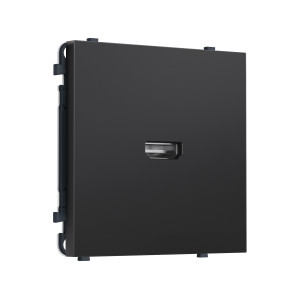 MS814030 Комплект механизма розетки HDMI 2.1 SIGMA Черный матовый 30V/900MS 4K-120HZ 8K-60Hz QUANT PRO (SP8140, PR223)