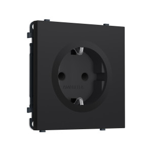 MS987010 Комплект механизма электрической розетки SIGMA Черный Мягкое касание 50Hz 2P+E с/з с/ш 16A-250V QUANT PRO (SP9870, PR141)