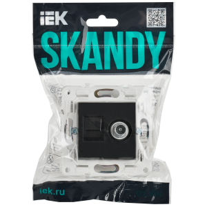 SKANDY Розетка двойная TV+RJ45 кат.6 SK-A15Bl черный IEK