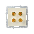 BRITE Аудиорозетка 4-местная РА10-БрКр бежевый IEK