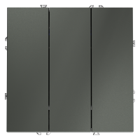 Выключатель встраиваемый VOLTUM S70 трехклавишный 10А, (титан)