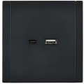 FORTE&PIANO Розетка USB A+C 18Вт FP151 черный IEK
