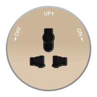 MULTITRACK Розетка универсальная круглая 13 А/250 В ПЕСОЧНЫЙ MTK13002P