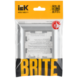 BRITE Рамка 1-местная РУ-1-Бр алюминий/алюминий IEK