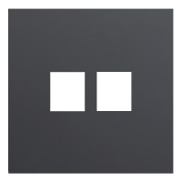 Лицевая панель для двойной информационной розетки, черный сатин (35442 MB)