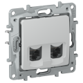 IEKETIKA Розетка компьютерная двойная RJ45 категория 5Е UTP 6716551 галька IEK