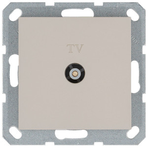 Jasmart Розетка TV Φ9.5mm проходная с накладкой, цвет Тауп