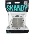 SKANDY Выключатель 2-клавишный 10А SK-V04N металл никель IEK