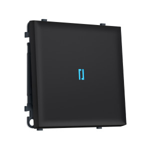 MS982040 Комплект механизма 1-кл проходного выключателя с подсветкой 10000K SIGMA Черный Мягкое касание 10A-250V QUANT PRO (SP9820, PR105, G29B)