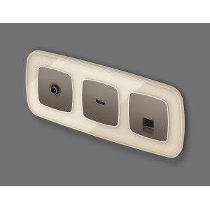 MO642005 Комплект мех-ма компьютерной розетки RJ-45 экранированной с автоматической защитной шторкой OMEGA Темная бронза матовый QUANT OP6420, VM185 AMBRELLA VOLT