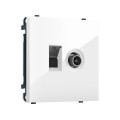 MS112510 Комплект механизма розетки компьютерной + TV оконечной SIGMA Белый глянец RJ-45 (8P8C) CAT6/50-870MHz 1dB с/ш QUANT PRO (SP1125, PR195)