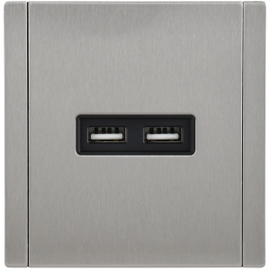 FORTE&PIANO Розетка USB A+A 3,1А FP749M металл никель IEK