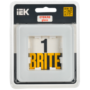 BRITE Рамка 1-местная РУ-1-2-Бр стекло белый RE IEK